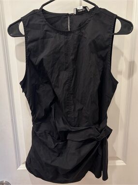NWT Jason Wu Sleeveless Black Tie-waist top- M